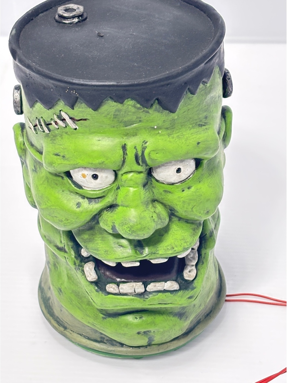 VTG Frankenstein Monster Interactive Head 7” Halloween Decor Working GUC